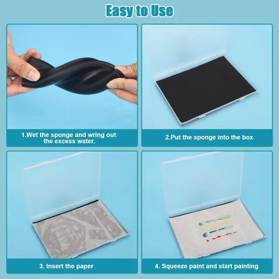 Stay Wet Palette for Acrylic Painting Garpernics Wet Palette Tray with Sponges and 100 Papers for Acrylic Paints {3}