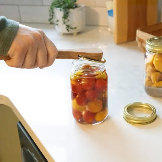 Lehman's Wooden Canning Lid Opener Helps Open Stubborn Canning Jar Lids Without Damage, Amish Made Solid Oak, 10.25 inch {6}