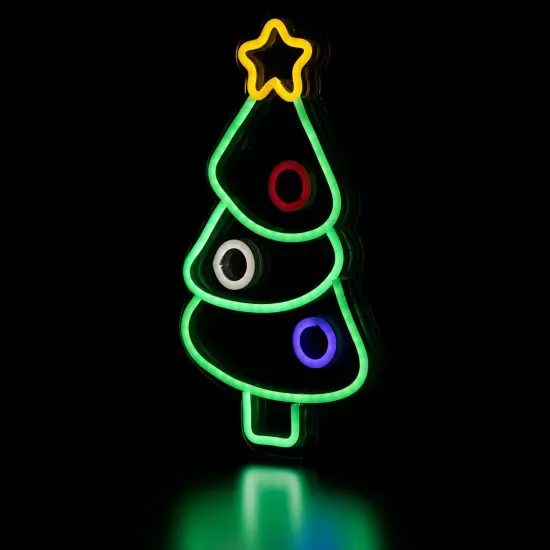 Northlight Christmas Tree LED Neon Lighted Wall or Window Decoration - 15" Multi {5}