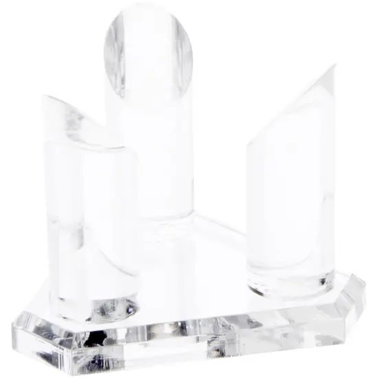 Plymor Clear Acrylic Base with 3 Prongs for Sphere or Ball, 2.375" H x 3.25" W x 2.75" D {2}