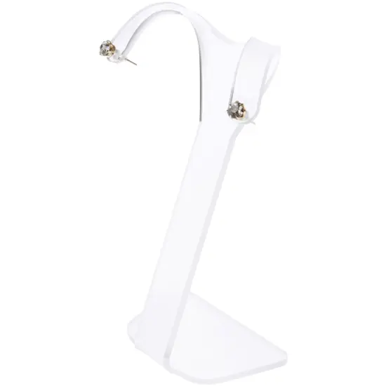Plymor Frosted Acrylic Divided Pair Hanging Earring Display Stand, 3.125" W x 1.75" D x 4.75" H {3}
