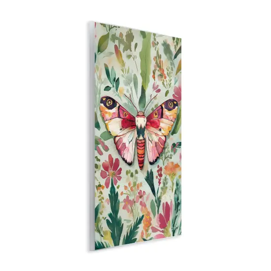 Stupell Industries Butterfly over Abstract Flowers Wall Plaque Design by The Dutch Lady {3}