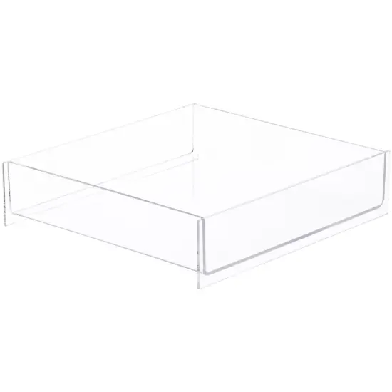 Plymor Clear Acrylic Square Open Top Merchandise Display Tray, 9" W x 9" D x 2" H {2}