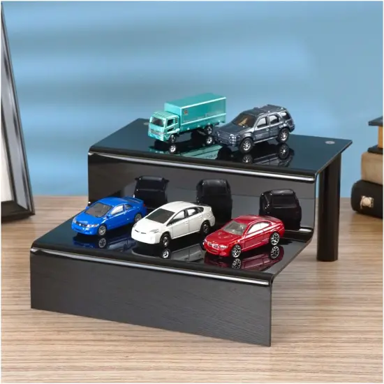 Plymor Black Acrylic 2-Step Display Stairs, 4.25" H x 8" W x 8.5" D {3}