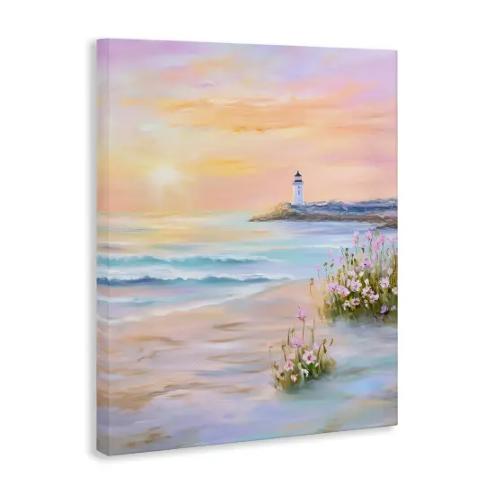 Stupell Industries Warm Sunrise with Distant Lighthouse Canvas Design by Arlington Prints {3}