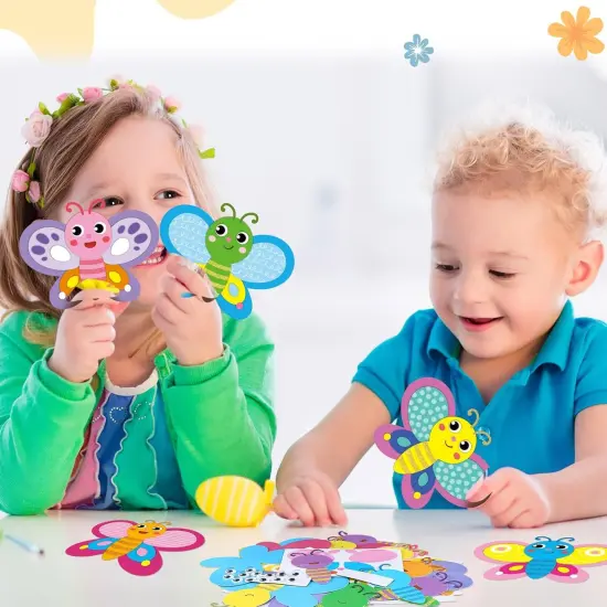 24 Set Butterfly Crafts for Kids Butterfly Paper Craft Kit with Eyes Make Your Own Spring Summer Crafts {3}