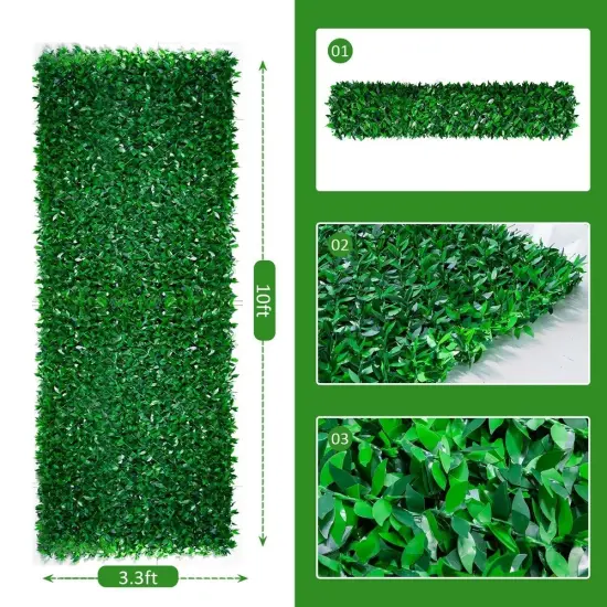Artificial Green Leaf Fence Durable Waterproof 10ft x 3.3ft {5}