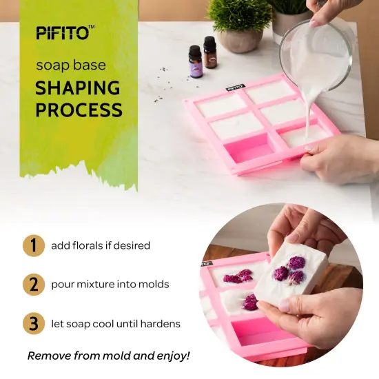 Pifito Melt and Pour Soap Base Sampler (7 lbs) │ Assortment of 7 Bases (1lb ea) │ Clear, White, Goats Milk, Shea Butter, Oatmeal, Honey, Olive Oil │ Glycerin Soap Making Supplies {6}