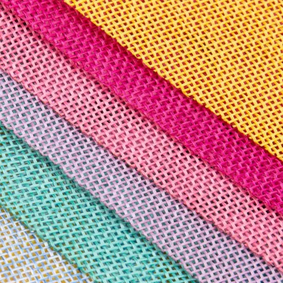 60 Flags Imitated Burlap Pennant Banner - Multicolor Fabric Triangle Rainbow Flag Bunting {2}