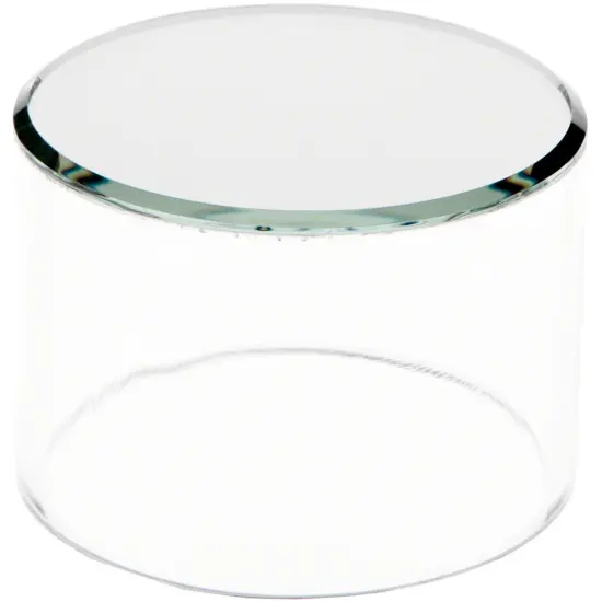 Plymor Clear Acrylic Cylinder Display Riser with Mirror Top, 2" H x 3" D {2}