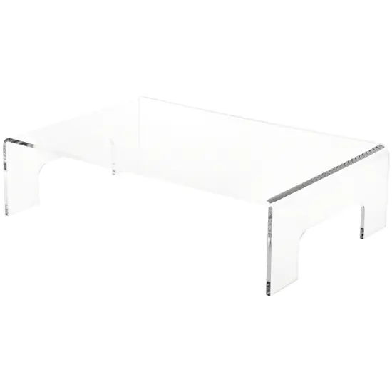 Plymor Clear Acrylic Display Riser with Tray Handles, 4" H x 15" W x 10" D (3/16" thick) {2}
