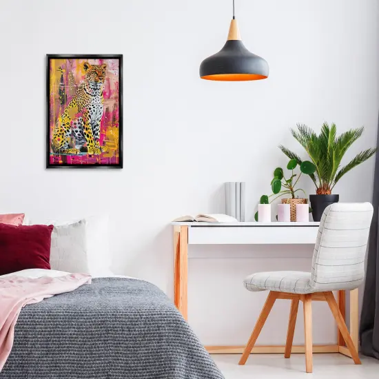 Stupell Industries Urban Abstraction Cheetah Floating Frame Design by LSR Design Studio {2}