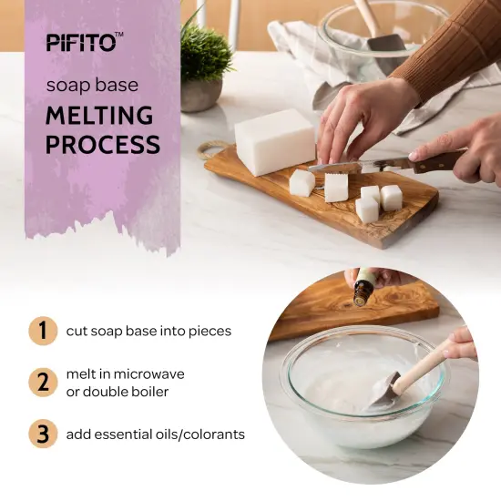 Pifito Cocoa Butter Melt and Pour Soap Base │ Bulk Premium 100% Natural Glycerin Soap Base │ Luxurious Soap Making Supplies {5}