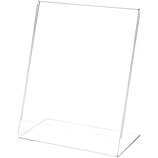 Plymor Clear Acrylic Sign Display / Literature Holder (Angled), 8" W x 10" H {2}