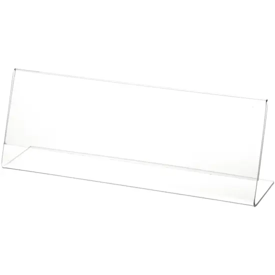 Plymor Clear Acrylic Sign Display / Literature Holder (Angled), 10" W x 3.5" H {2}