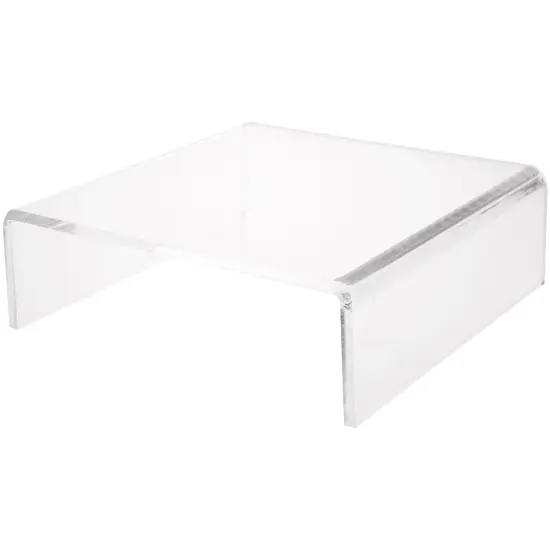 Plymor Clear Acrylic Short Square Display Riser, 4" H x 12" W x 12" D (3/8" thick) {2}