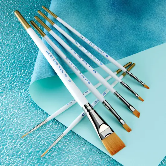RSET-RG7 | Royal Gold&trade; 7pc Golden Taklon Variety Brush Set {3}