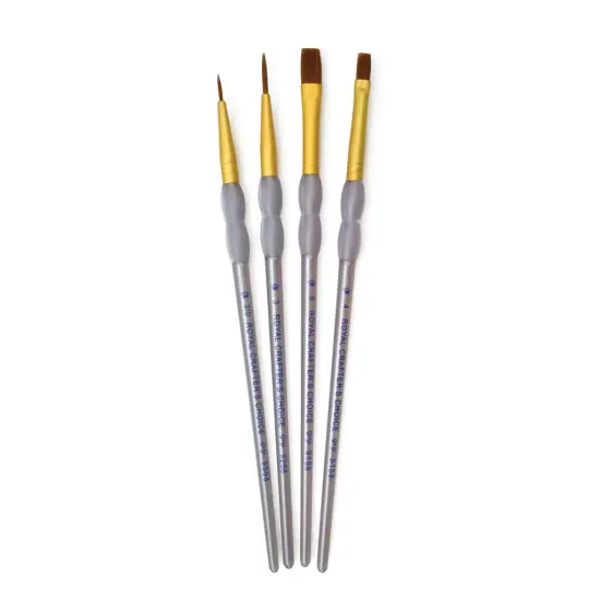 RCC 243 | Crafter's Choice&trade; 4pc Brown Taklon Variety Brush Set {1}