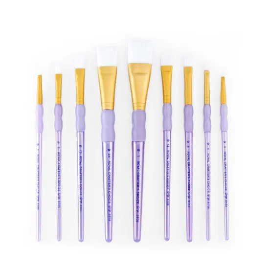 RCC 306 | Crafter's Choice&trade; 9pc White Taklon Shader/Wash Brush Set {5}