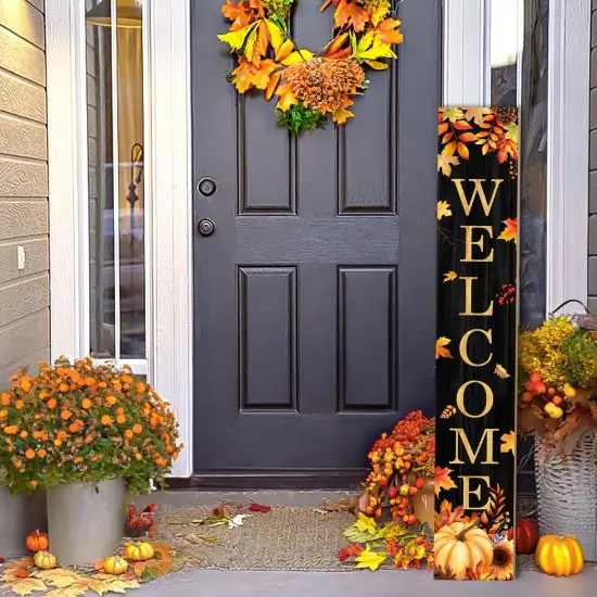 Fall Welcome Porch Sign (Pumpkin Welcome) {2}