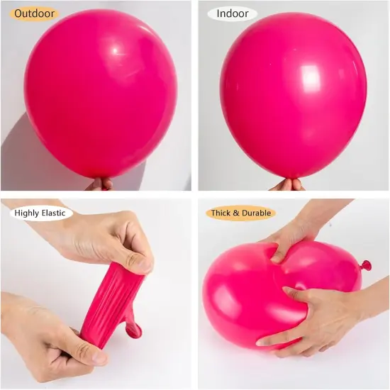 150pcs Hot Pink Balloons Different Sizes Pack (	Hot Pink) {2}