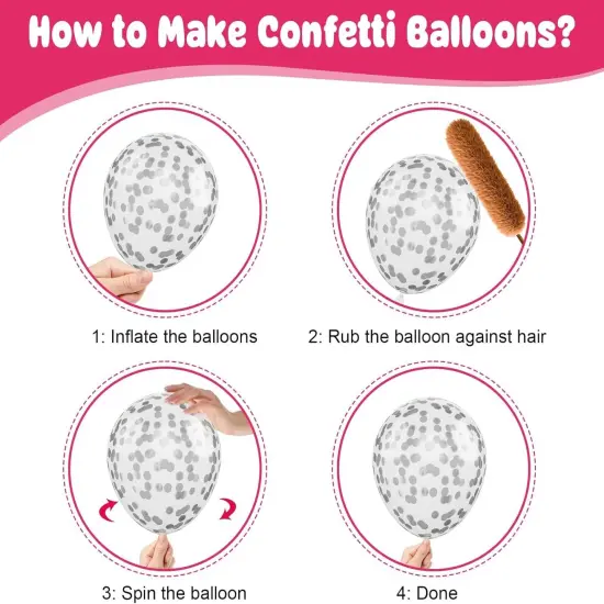 Pink and Silver Balloons (Pink Silver) {3}