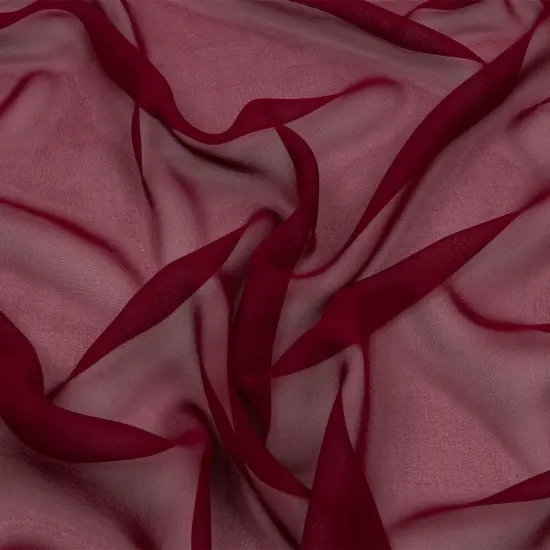1 Yard Rich Maroon Premium Silk Chiffon Fabric Perfect for Elegant Couture Creations 54 Inch Width {1}