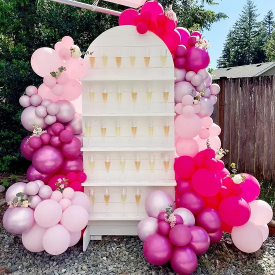 Pink Balloons Garlands Arch Kit (Hot Pink Pastel Pink) {3}