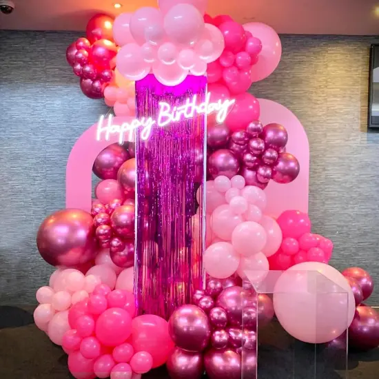 60Pcs 12Inch Pink Balloons Metallic Hot Pink (Pink) {5}