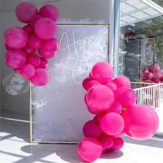 140pcs 18 12 10 5 Inch Different Sizes Pack Party Latex Balloons (Hot Pink {5}