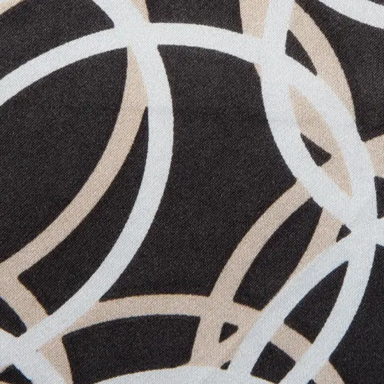1 Yard Demitasse and Ivory Cream Silk Charmeuse Fabric Printed Circles 44 inch Width {2}