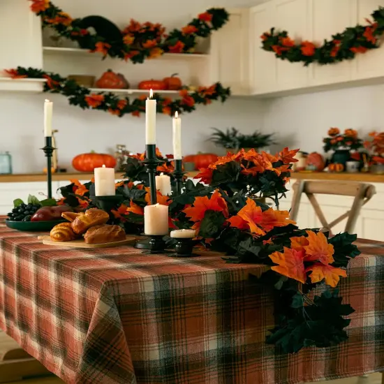 6PCS Premium Artificial Fall Garland - 5.6Ft Autumn Maple Leaf Vines {3}