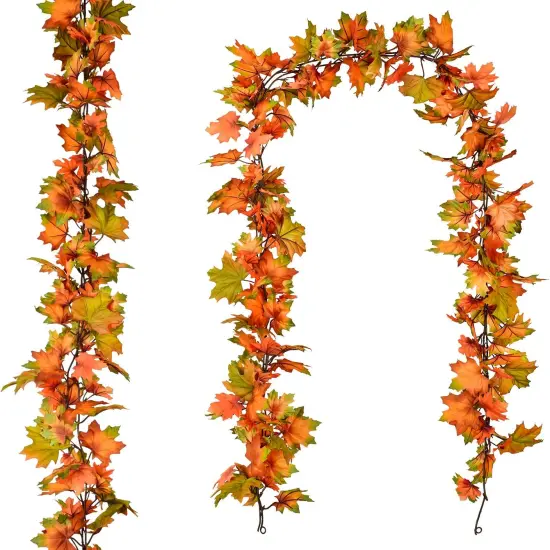 2 Pack Fall Maple Leaf Garland, 6.5Ft/Piece Hanging Vine Artificial {1}