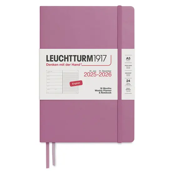 Leuchtturm1917 2026 18-Month Weekly Planner & Notebook - Dusty Rose, A5 {1}