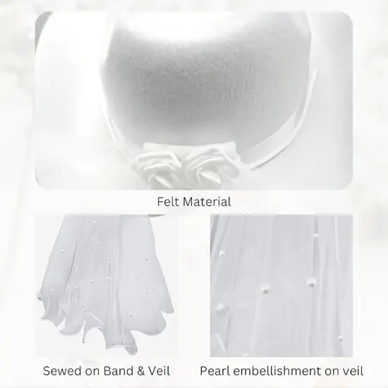 4E's Novelty Bride Cowgirl Hat with Veil & Sash - Women White Cowboy Hat Bachelorette Party, Bridal Shower Dress Up {3}