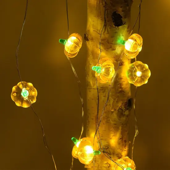Jack-o-Lantern Pumpkin String Lights - 40LED, Pumpkin {4}