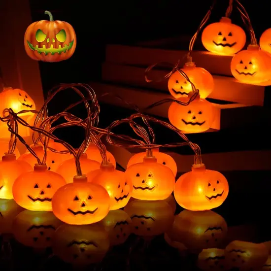 Halloween Pumpkin String Lights - 20FT 40 LEDs {3}