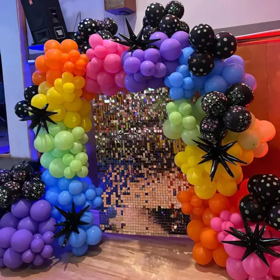 120pcs Rainbow Balloons 12 Inch Colorful Latex Balloon Garland Arch Kit {4}