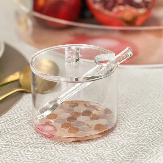 Lucite Honey Dish with Painted Base {3}