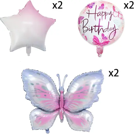 Butterfly Birthday Party Decorations Butterfly Foil Balloons for Kids Birthday Party Decoration Supplies {2}