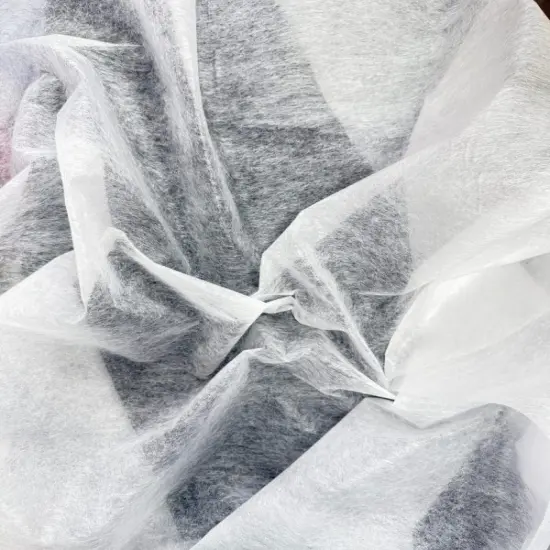 1 Yard Double Sided Fusible Interfacing Lightweight Paper White 100% Polyester 50 GSM 60 Inch Width {1}