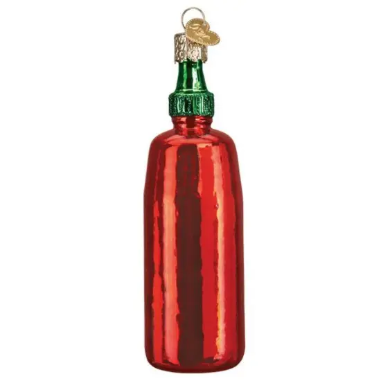 Old World Christmas 4.5 Inch Sriracha Sauce Christmas Tree Ornament , Ornament Chili's Hot Red {2}
