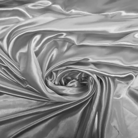1 Yard Shiny Satin Backdrop Fabric Lightweight Polyester Drapery 5 feet wide x 8 feet high Silver {1}