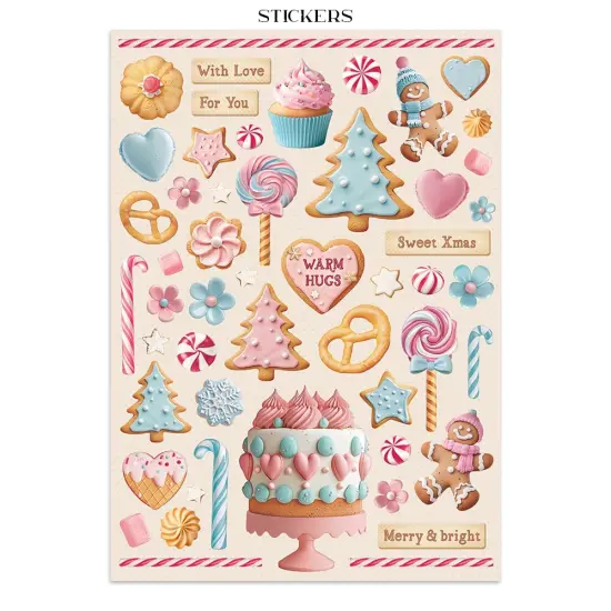 Stamperia Junk Journal Stickers, Cut-outs And Backgrounds-Candy Christmas {7}