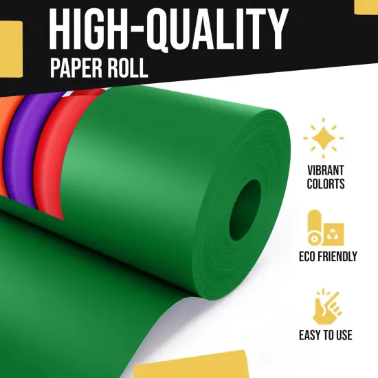 Kraft Paper Roll 36" X 1320" (110' Ft) Colored Paper Roll - Packing Paper Roll - Craft Supplies - Kraft Wrapping Paper Perfect as Shipping Paper Craft Paper Roll by Crown Display Green {2}