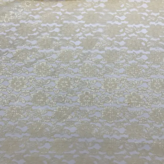 1 Yard Champagne Rachelle Lace Fabric For Table Runners Curtains Overlays Crafts Decor 58"-60" Wide {1}