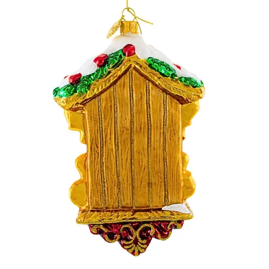 Huras Family 5.5 Inch Grandma's Great Cuckoo Clock Christmas Tree Ornament , Christmas Decor Cardinal Time Peppermint Brown {2}