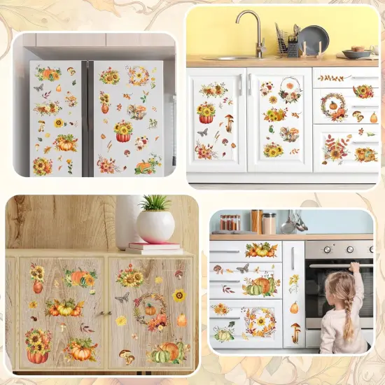 12 Sheet Pumpkin Floral Fall Rub on Transfer for Crafts {5}