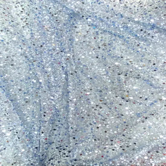 1 Yard Light Blue Beaded Lace Fabric Mesh For Formal Dresses And Costumes {2}