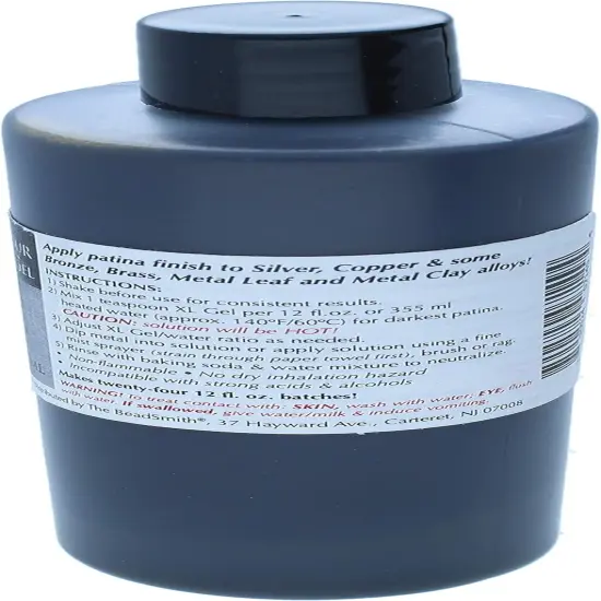 The Beadsmith XL Gel Liver of Sulfur Extended Life Gel 4 Fluid Ounces (118ml) Bottle Apply a Patina Finish to Silver Copper and Other Metal for Oxidized Look on Art and Jewelry Projects {2}